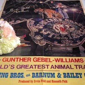 Ringling Bros 1983 Circus Poster Gunther Gebel Williams Vintage Circus 🎪